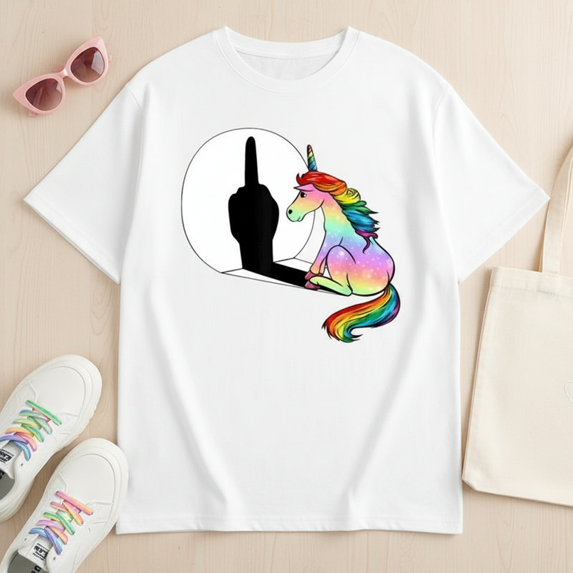 unicorn shirt nurse - flat-lay