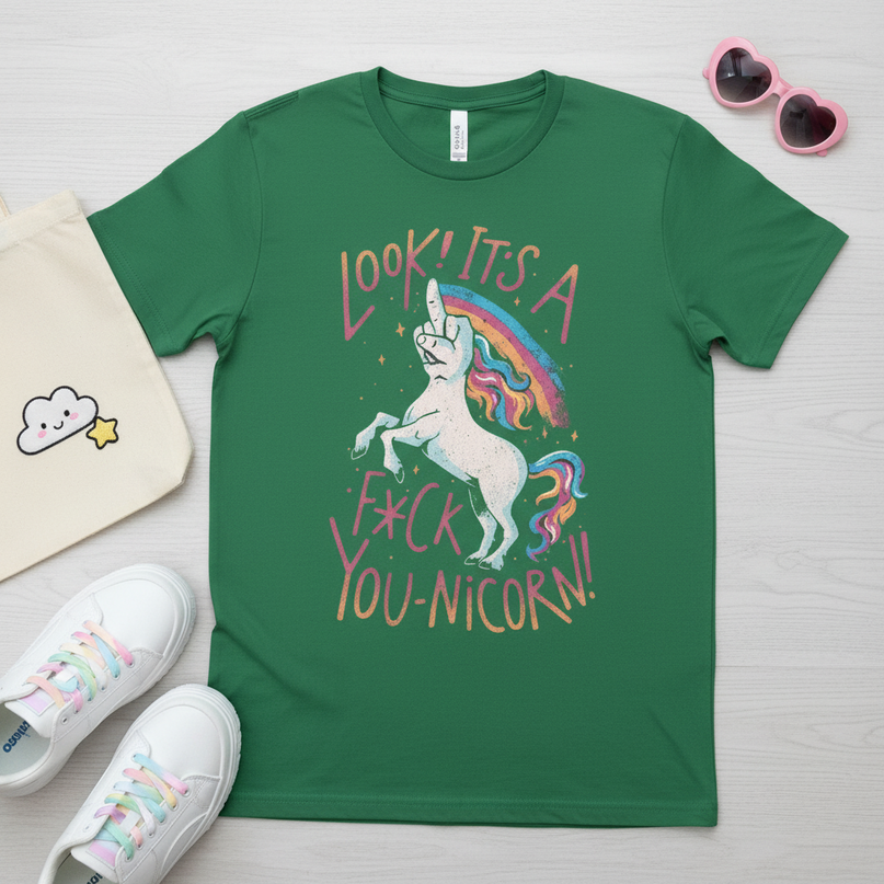 unicorn shirt sister - flat-lay