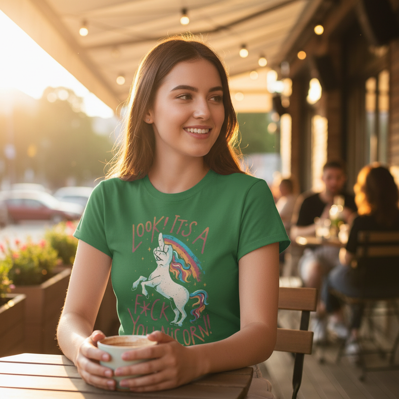 unicorn shirt sister - in-use