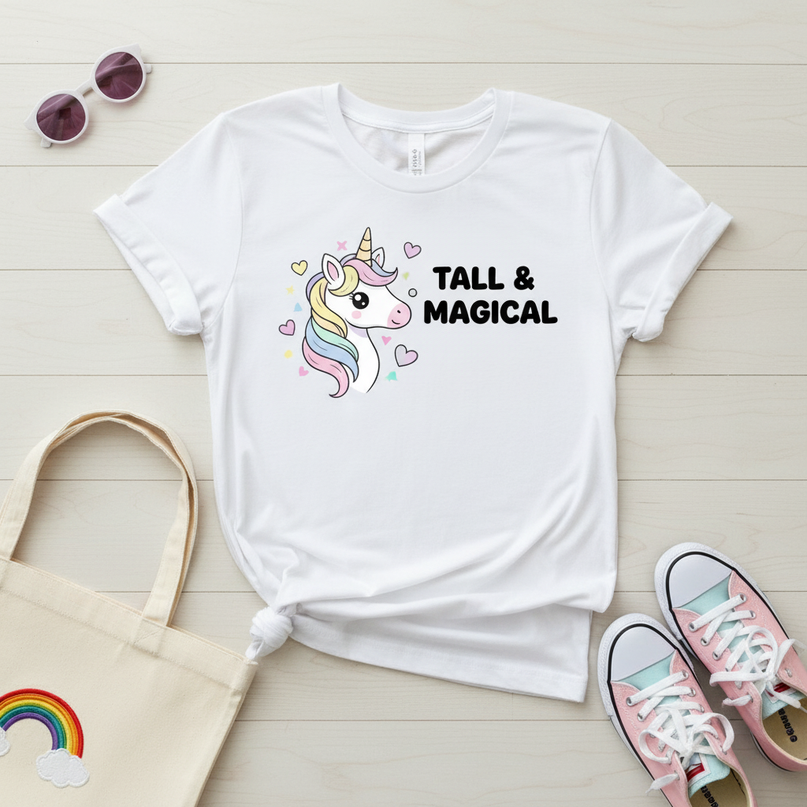 unicorn shirt tall - flat-lay