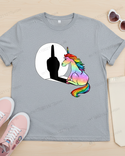 unicorn shirt teacher - flat-lay