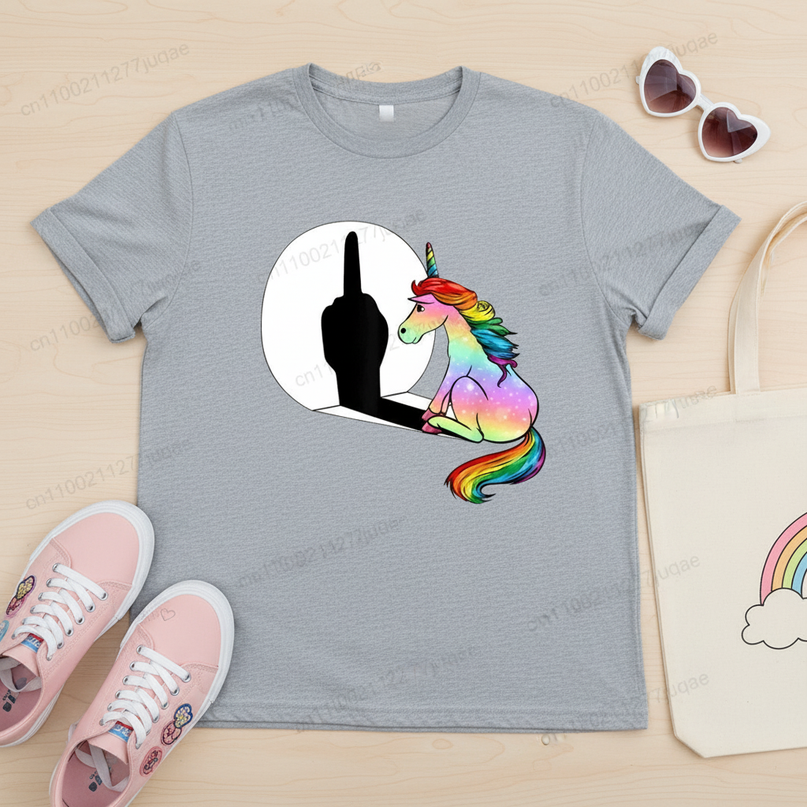unicorn shirt teacher - flat-lay