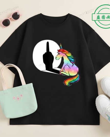 unicorn shirt teen - flat-lay