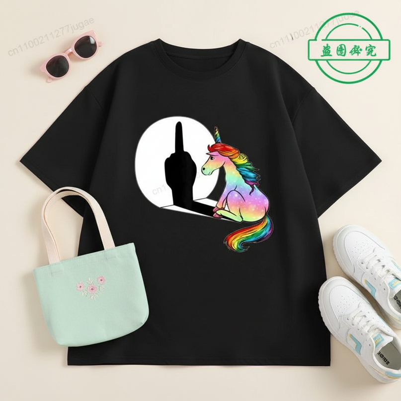 unicorn shirt teen - flat-lay