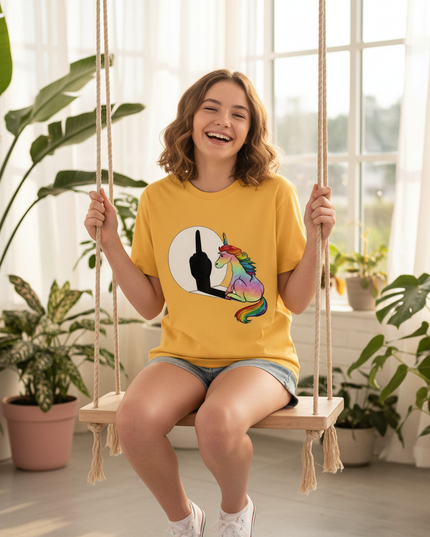 unicorn shirt teen girl - in-use