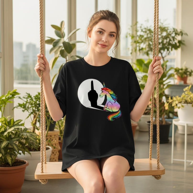 unicorn shirt teen - in-use