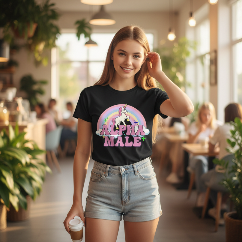 unicorn shirt teens - in-use