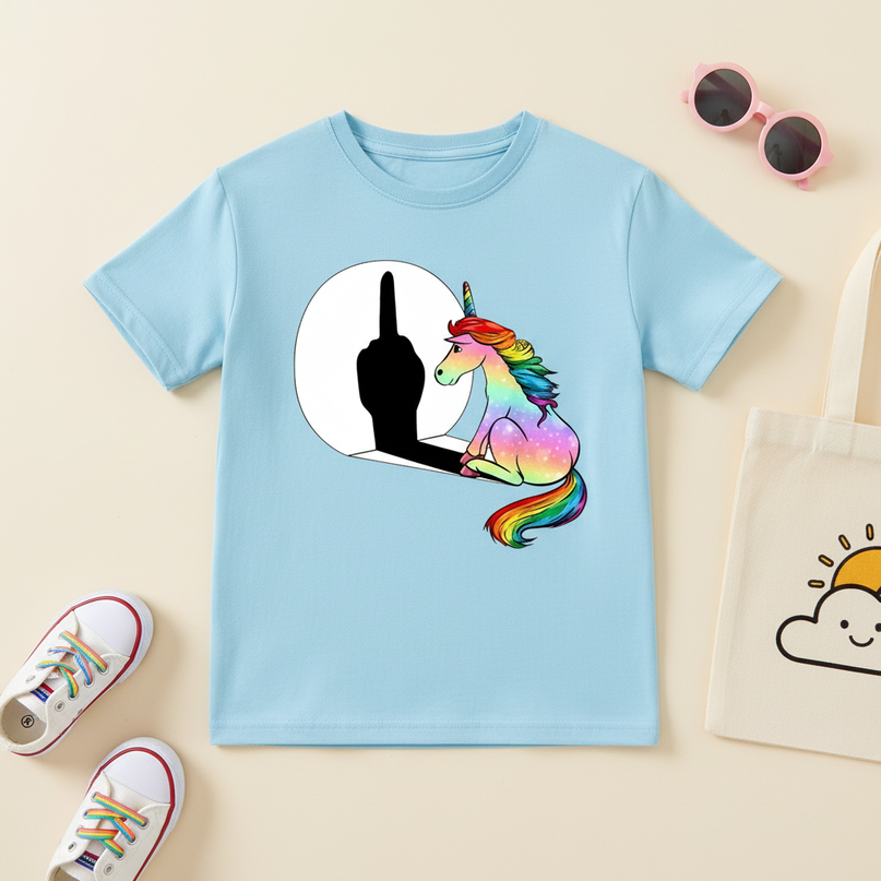 unicorn shirt toddler - flat-lay