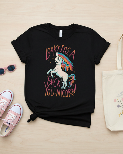 unicorn shirt wife - flat-lay