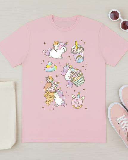 unicorn shirt women - flat-lay