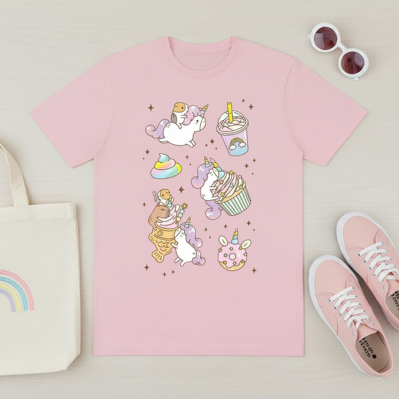 unicorn shirt women - flat-lay