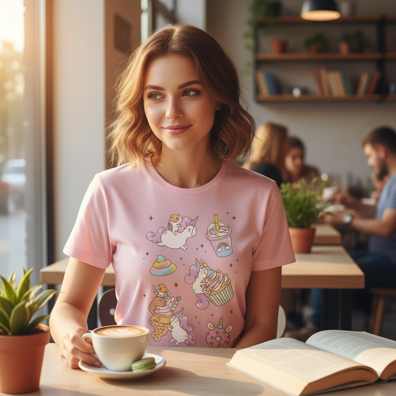unicorn shirt women - in-use