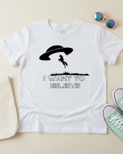 unicorn short sleeve shirt - flat-lay