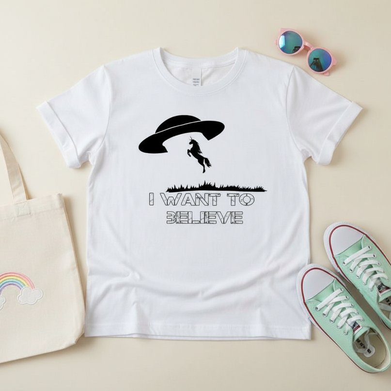 unicorn short sleeve shirt - flat-lay