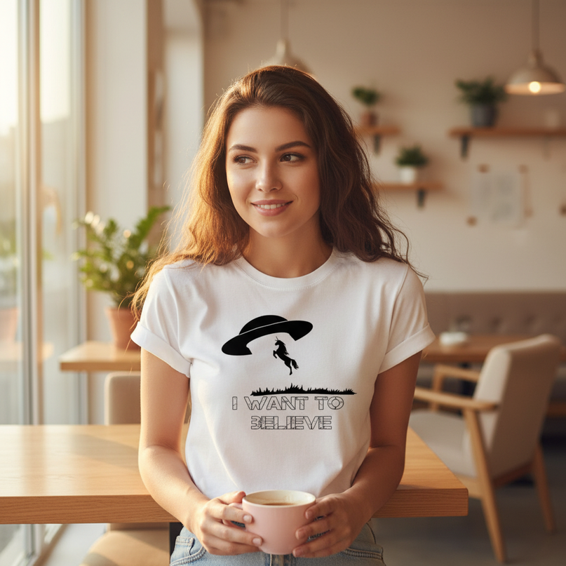 unicorn short sleeve shirt - in-use