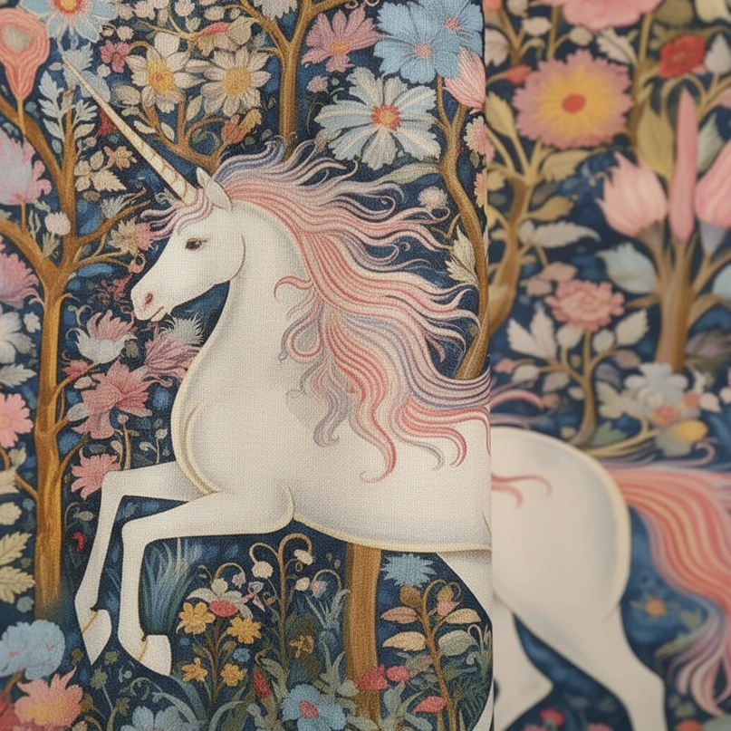 unicorn shower curtain - detail
