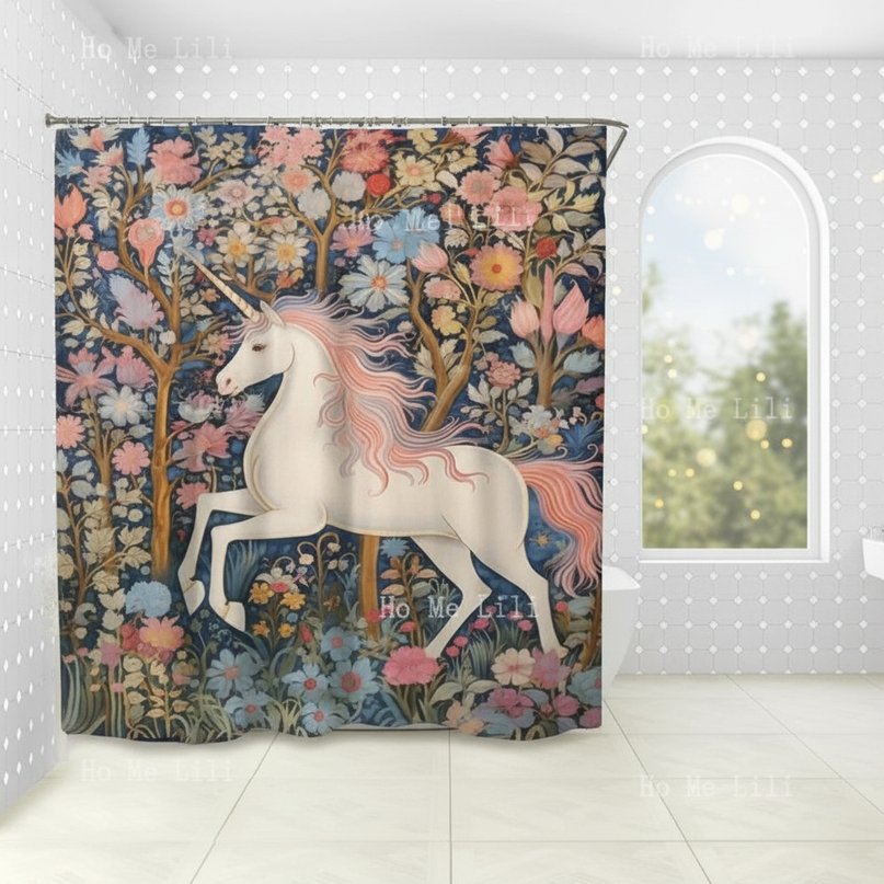 unicorn shower curtain - lifestyle