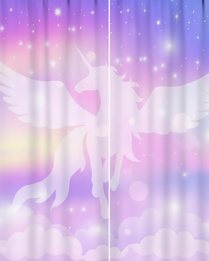 unicorn silhouette curtains - detail