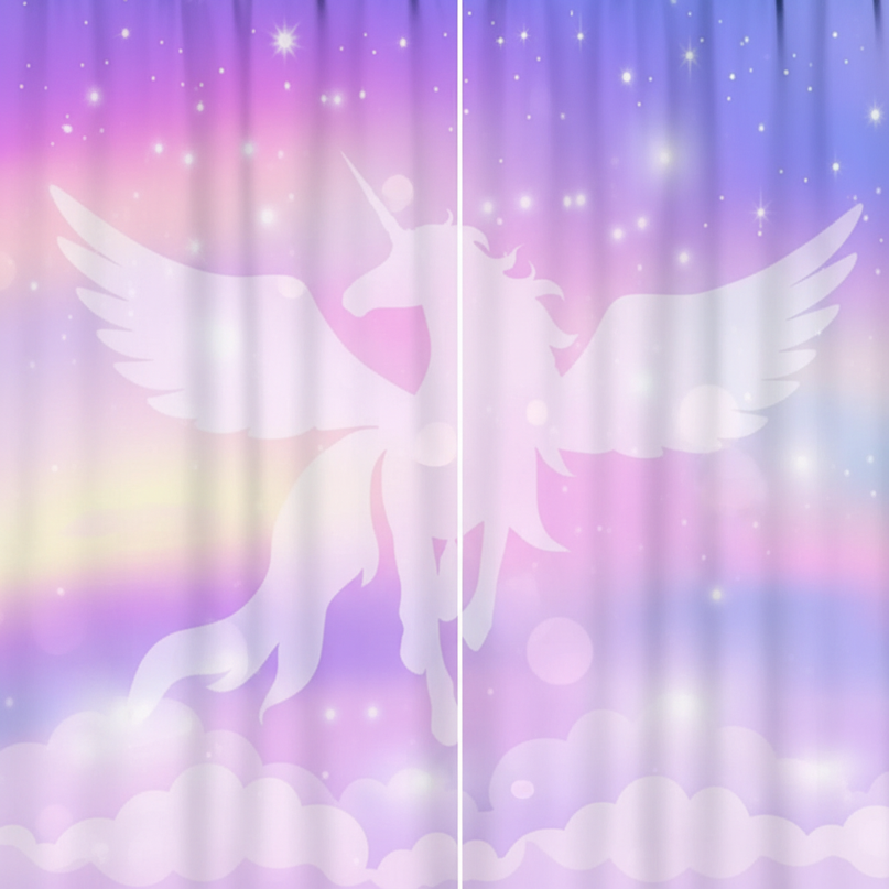 unicorn silhouette curtains - detail