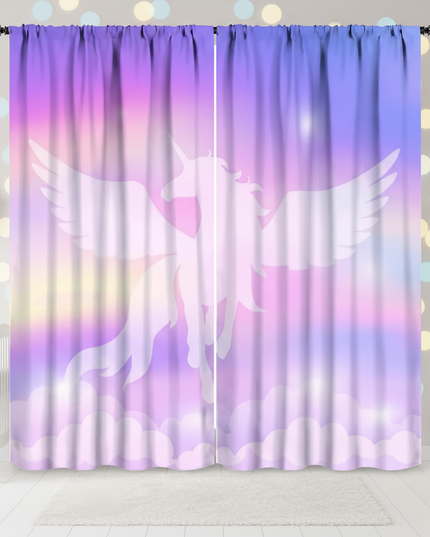 unicorn silhouette curtains - lifestyle