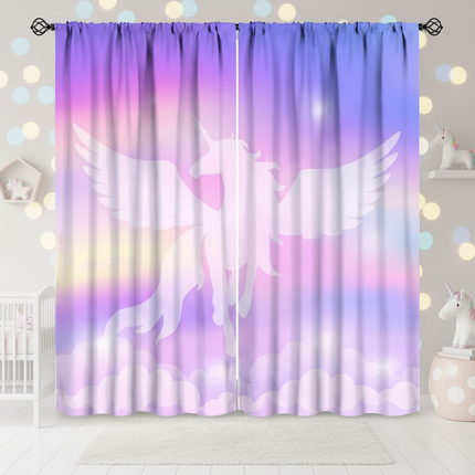 unicorn silhouette curtains - lifestyle