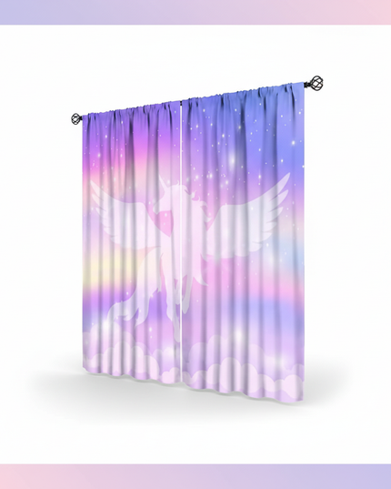 unicorn silhouette curtains - white-bg