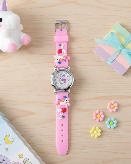 unicorn silicone preschool watch - flat-lay