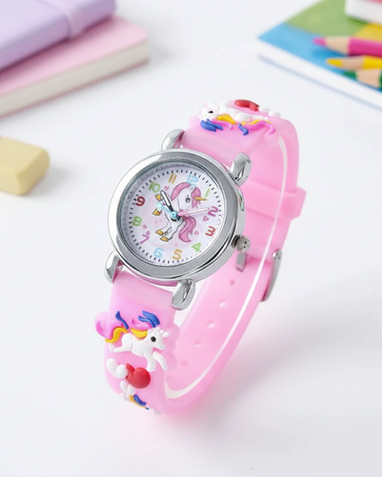 unicorn silicone preschool watch - white-bg