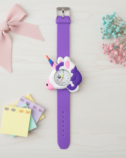 unicorn silicone watch - flat-lay