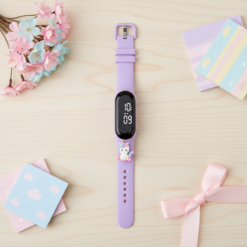unicorn sitting watch - flat-lay