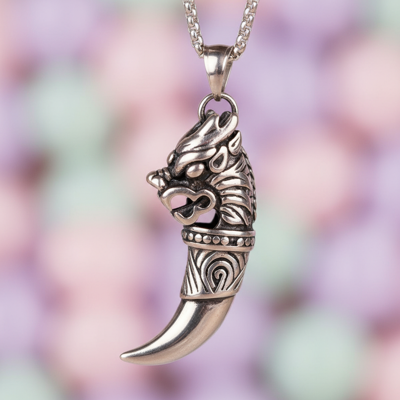 unicorn skeleton necklace - detail