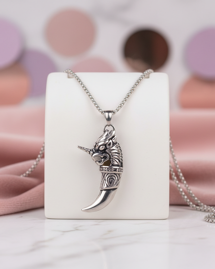 unicorn skeleton necklace - lifestyle