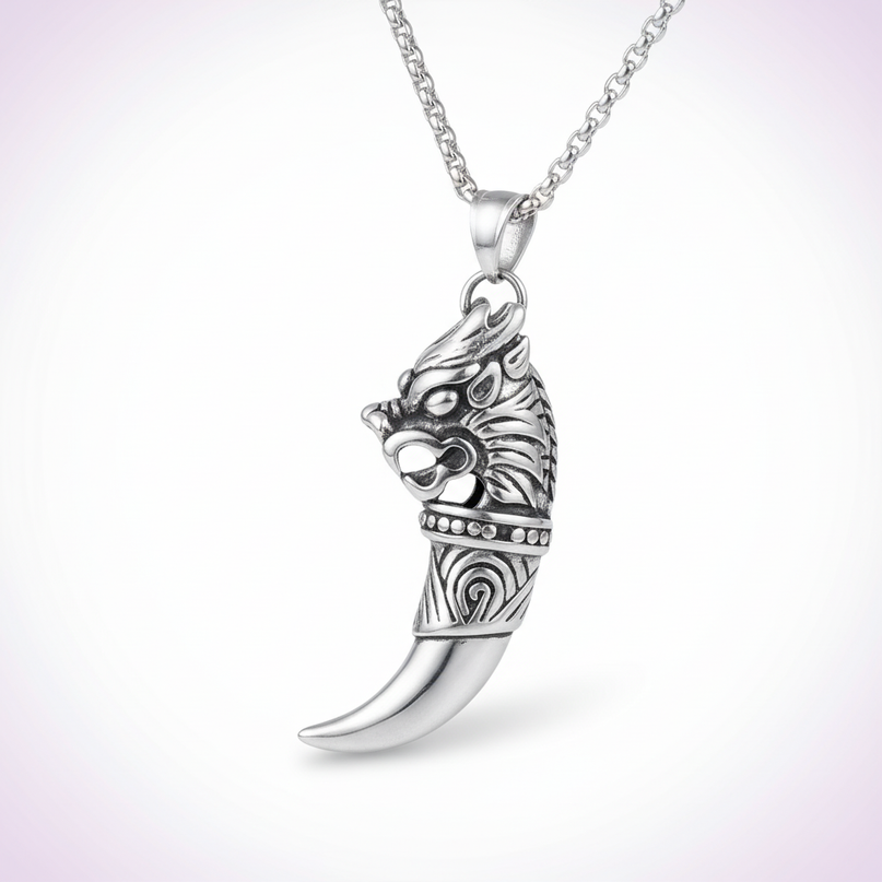unicorn skeleton necklace - white-bg