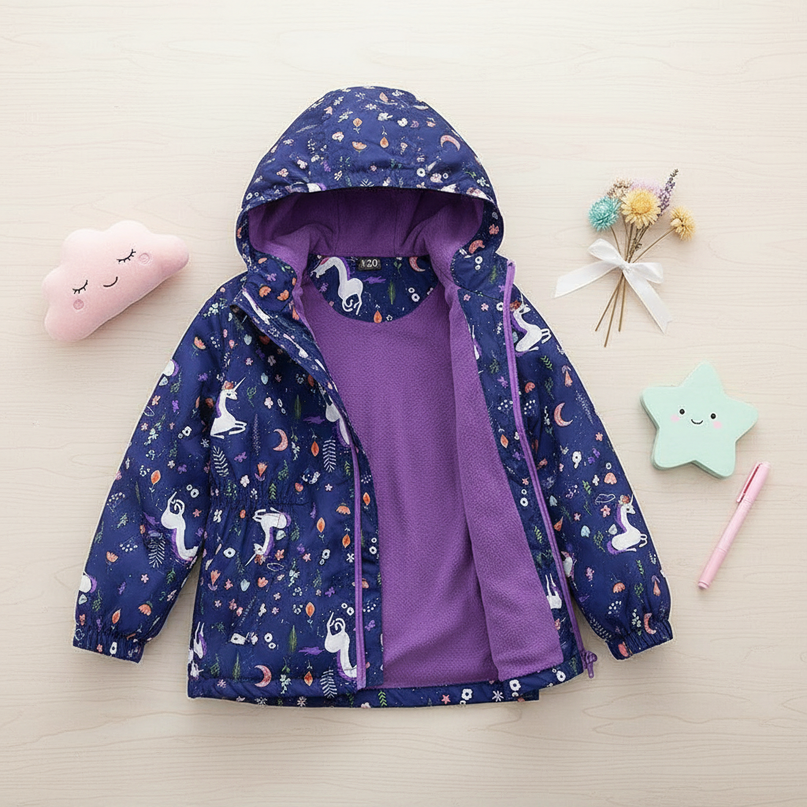 unicorn ski jacket - flat-lay