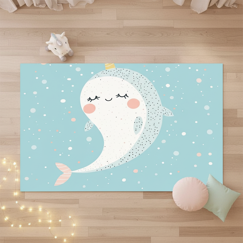 unicorn skin rug - flat-lay