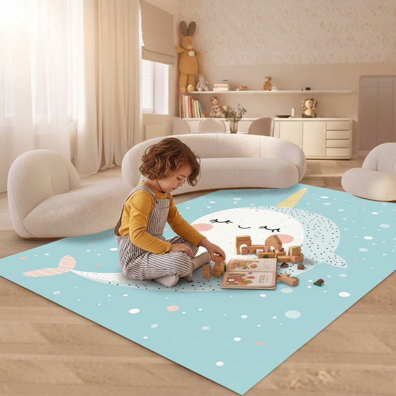 unicorn skin rug - in-use