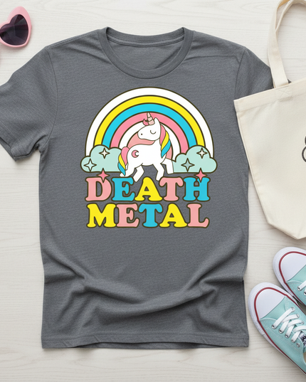 unicorn skull shirt - flat-lay