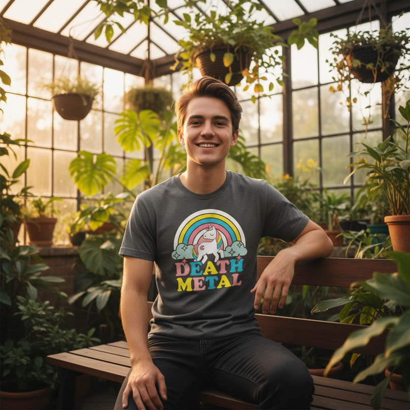 unicorn skull shirt - in-use