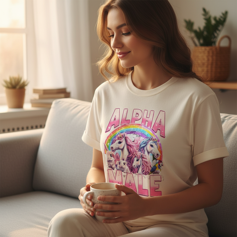 unicorn sleep shirt - in-use