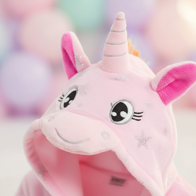 unicorn sleepover robe - detail