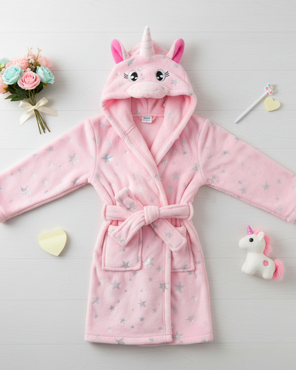 unicorn sleepover robe - flat-lay