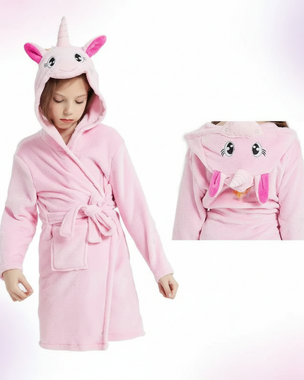 unicorn sleepover robe - white-bg