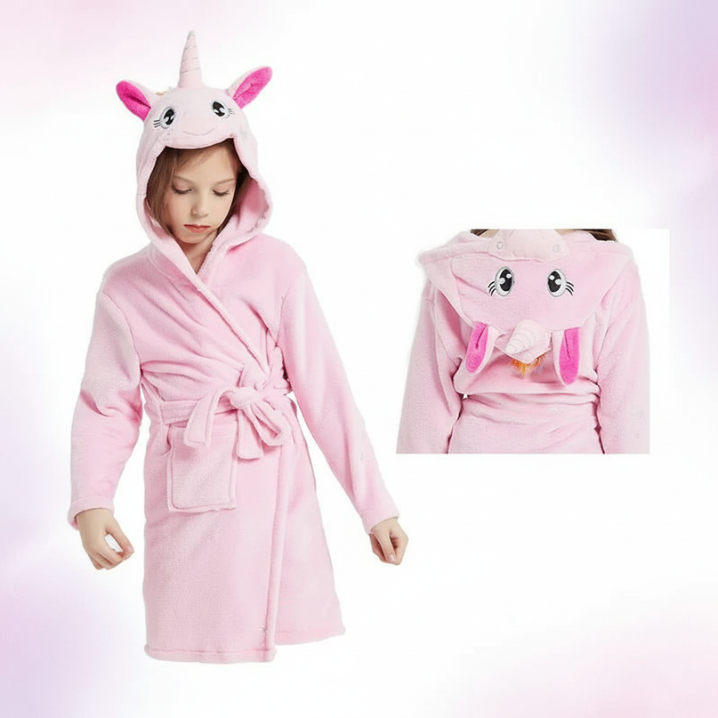 unicorn sleepover robe - white-bg