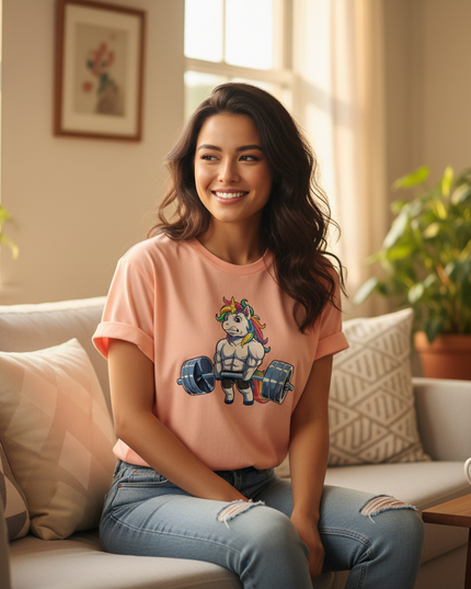 unicorn sleepover shirt - in-use