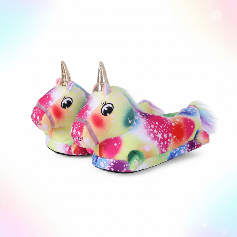 unicorn slippers for adults - white-bg
