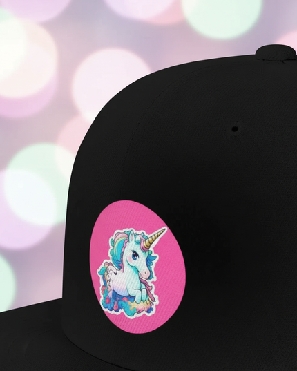 unicorn snapback hat - detail
