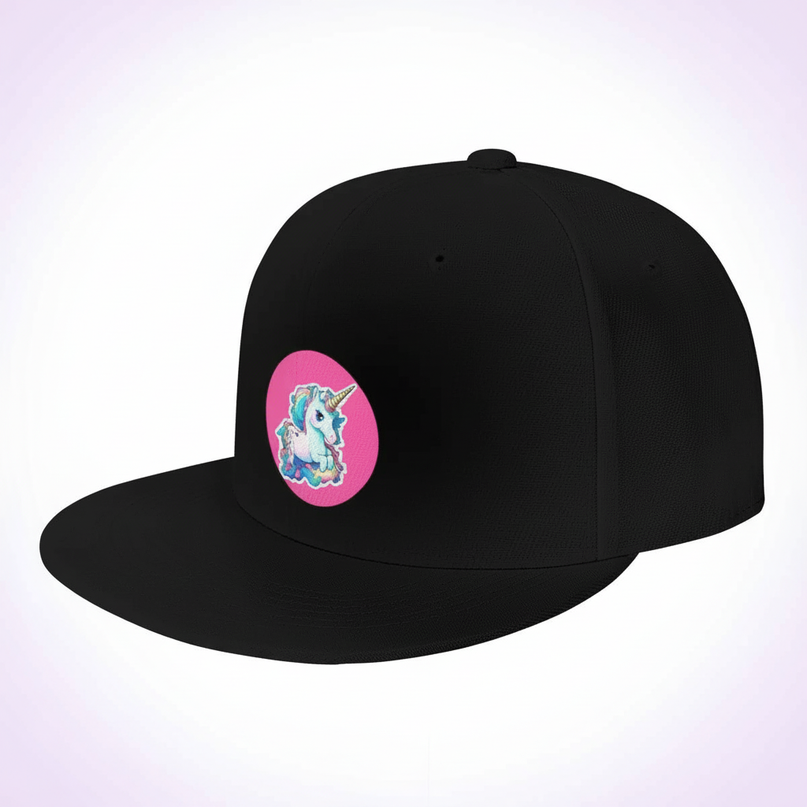 unicorn snapback hat - white-bg