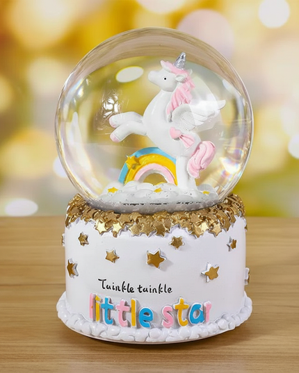 unicorn snow globe music box - lifestyle