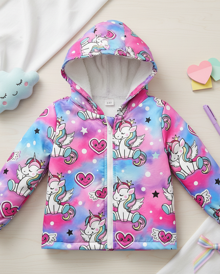 unicorn snow jacket - flat-lay