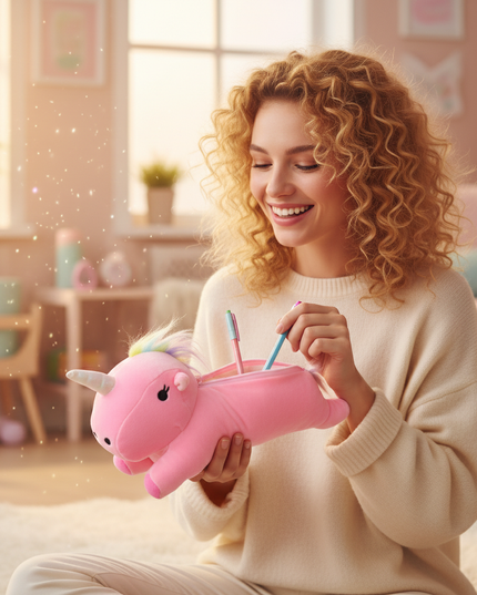 unicorn soft pencil case - in-use